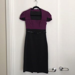 Black Halo dress with belt